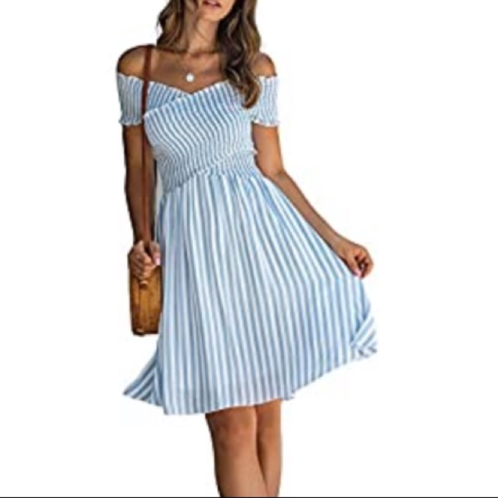 Bohemian Smocked Off Shoulder Summer Dress